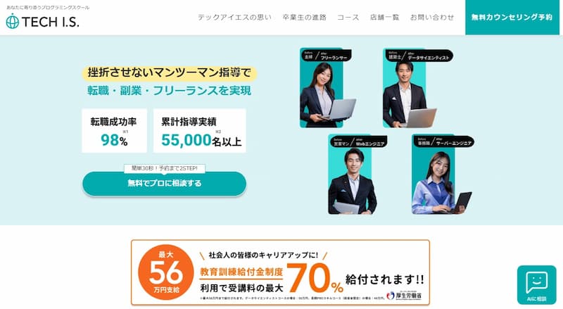 テックアイエス|現役Webエンジニアから学べる